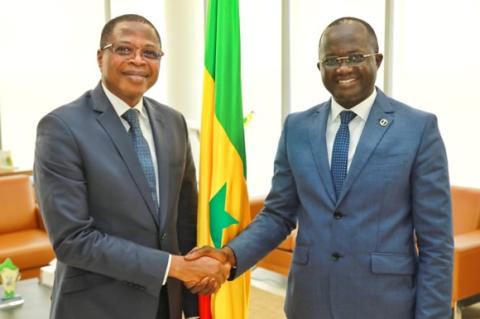 Commissaire Jonas GBIAN chez le Ministre des Transports du Sénégal Yankoba DIEME 