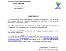Capture du communiqué